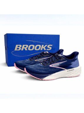 Brooks Launch 11 Supportive Womens Running Shoes 8.5 Peacoat Blue Peach Sneakers